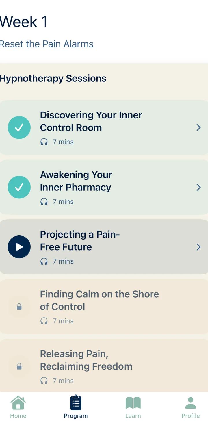 MindBack, week one sessions